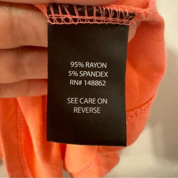 Babydoll Super Soft Tie-Front Off-Shoulder Top Wild Orange Size 2 - Picture 6 of 9